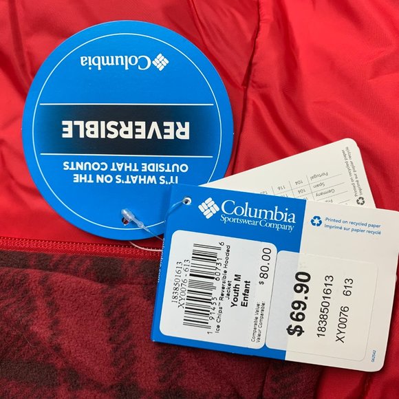 NWT Columbia Youth Ice Chips Reversible Hooded Jacket - Picture 6 of 10